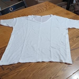 Young Broke & Fabulous SMALL WOMEN Top Shirt White Casual Work Pull Over New